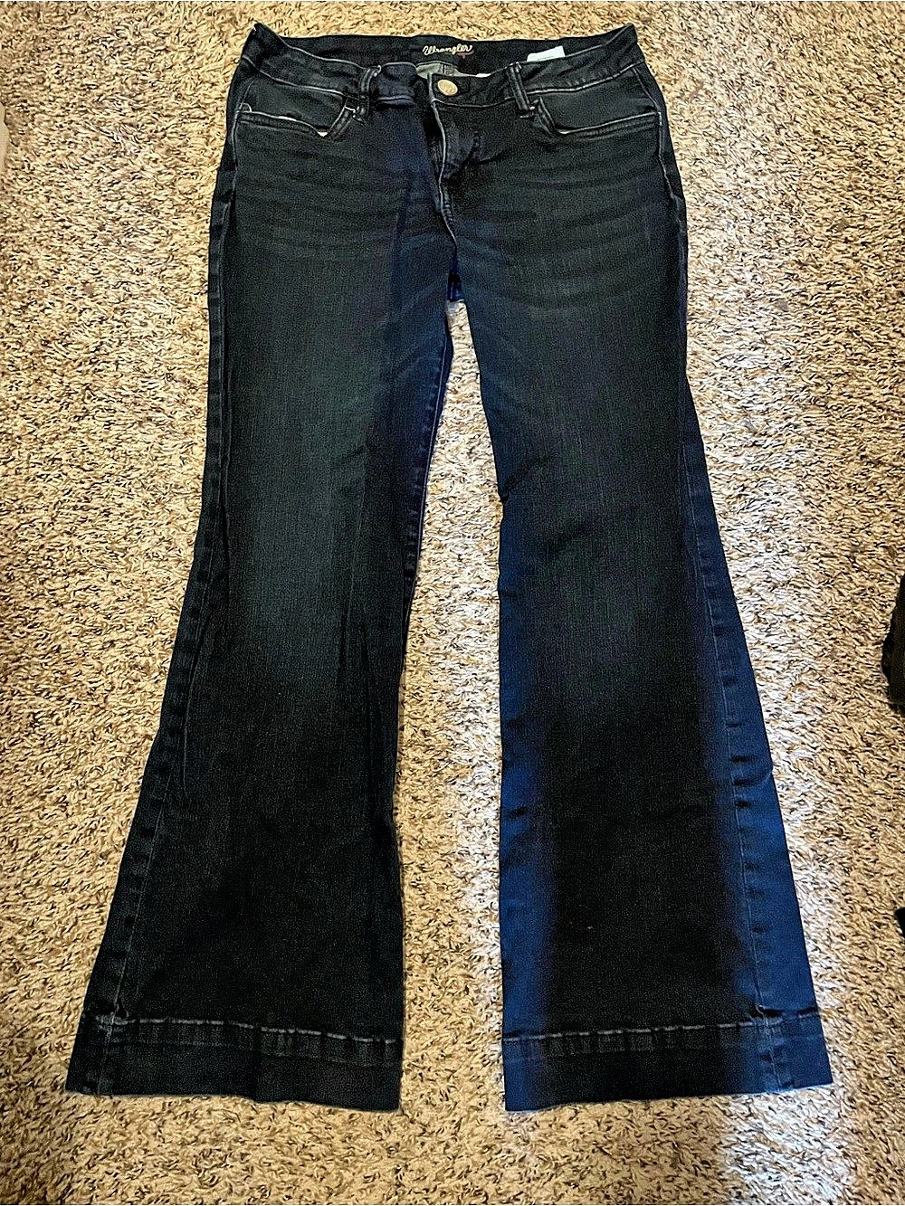 Dark Blue Wrangler Flare Jeans 7/8X30